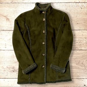 L.L. Bean Suede Sherpa Coat